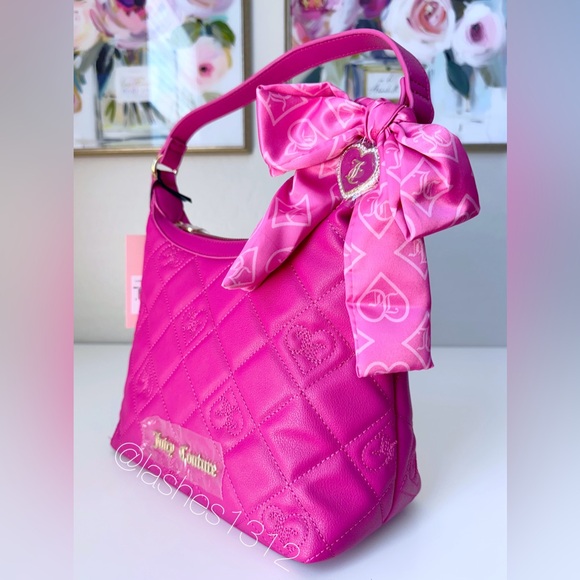 JUICY COUTURE Bag First Lady Quilted Crossbody - Hot Pink - Picture 2 of 7